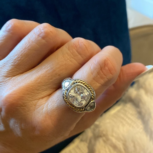 Two Tone CZ Ring Size 8 - Picture 2 of 5